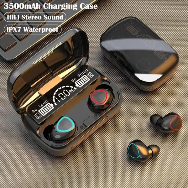 M10 Earbuds original with 3500 Mah Power bank Charger TWS wireless Earbuds touch Control Headset Waterproof 9D Hifi Quality Stereo Sports Earbuds with Microphone